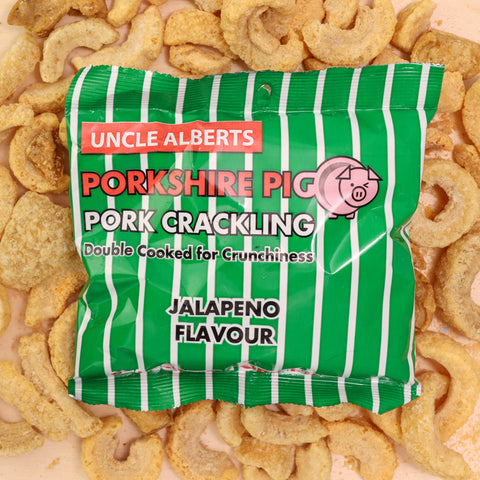 Uncle Alberts Porkshire Pig Pork Crackling Jalapeno Flavour (24x50gBox)